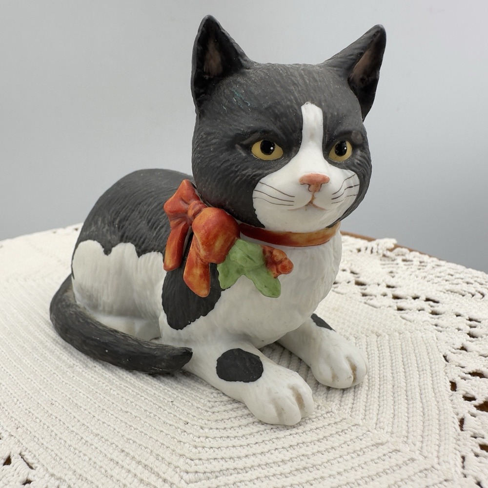 Vintage 1983 Schmid‎ Gordon Fraser Black & White Cat Feline Animal Figurine